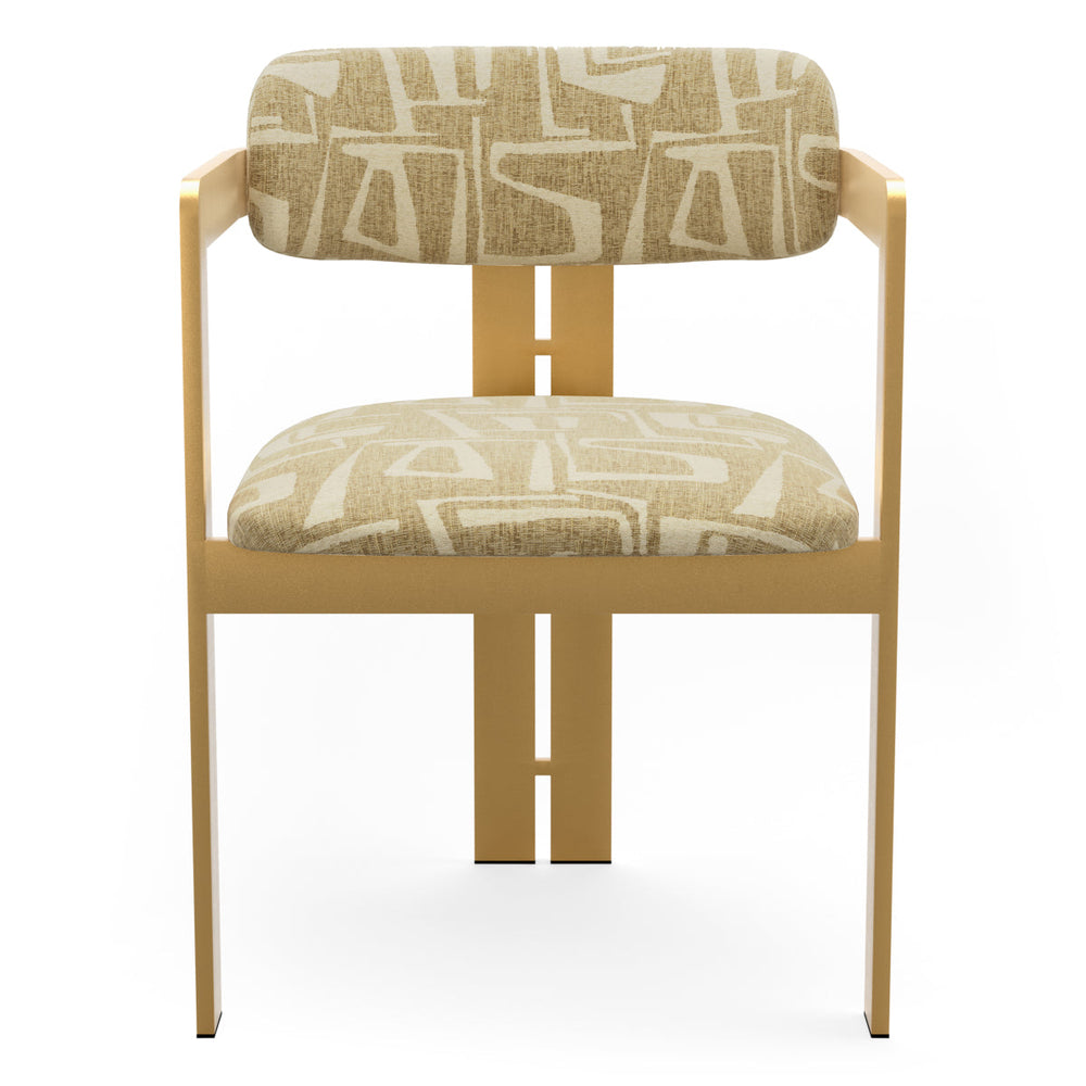 Dining Chair Donato Brushed Brass Finish Davenport Light Brown Chairs Eichholtz