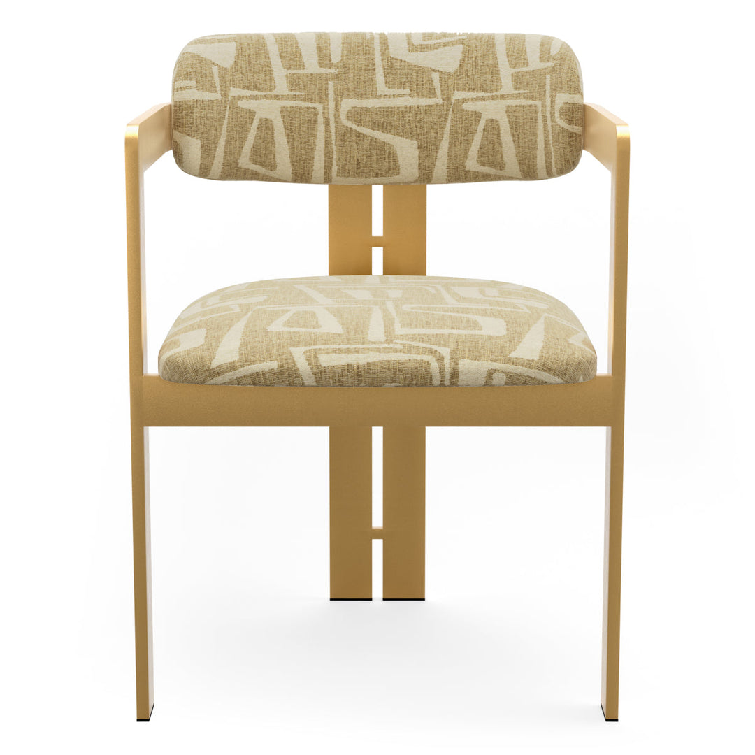 Dining Chair Donato Brushed Brass Finish Davenport Light Brown Chairs Eichholtz