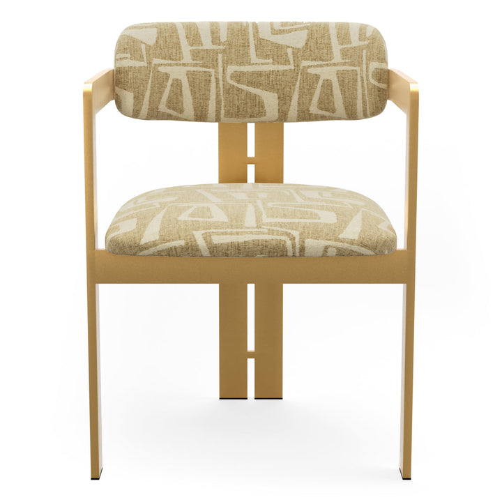 Dining Chair Donato Brushed Brass Finish Davenport Light Brown Chairs Eichholtz