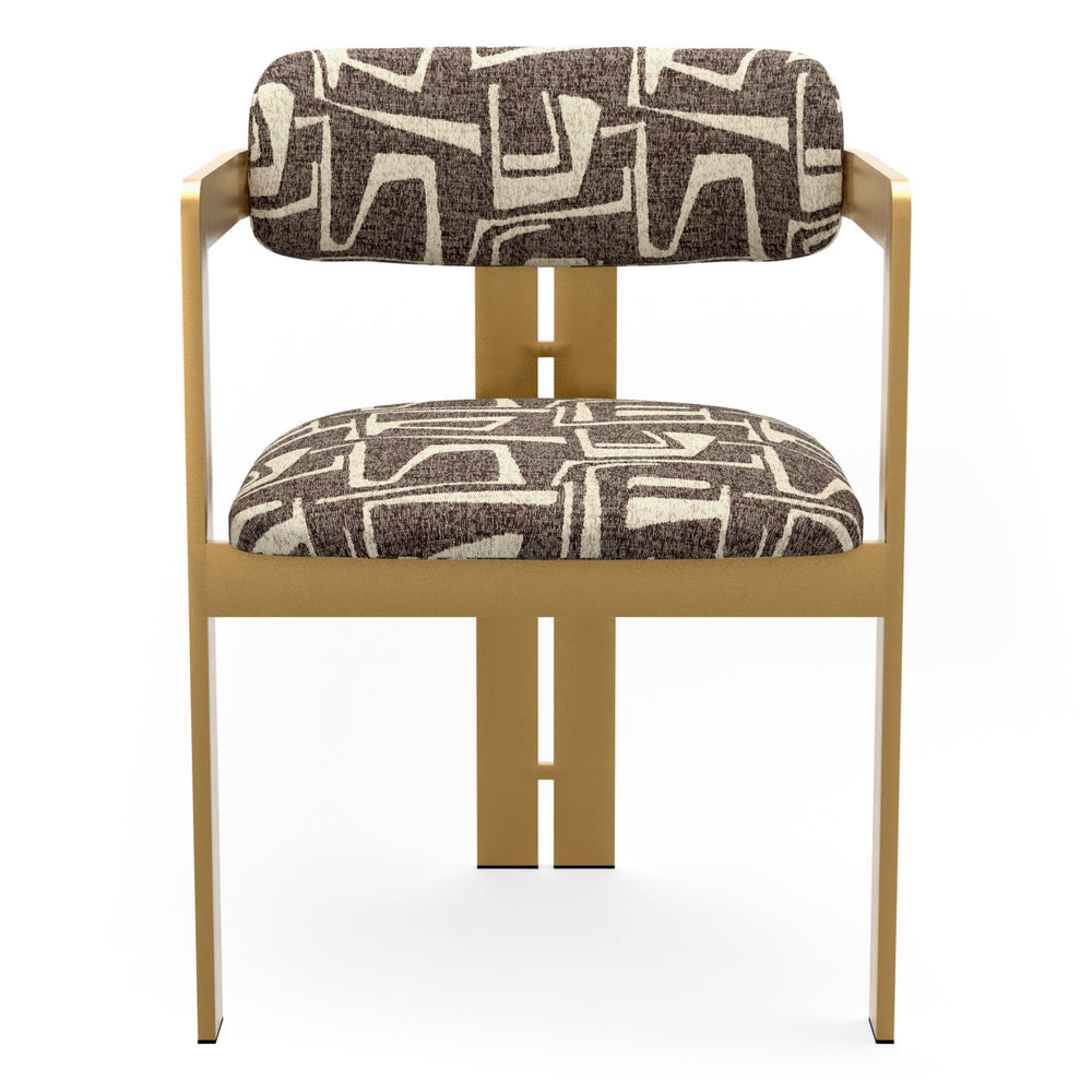 Dining Chair Donato Brushed Brass Finish Davenport Dark Brown Chairs Eichholtz