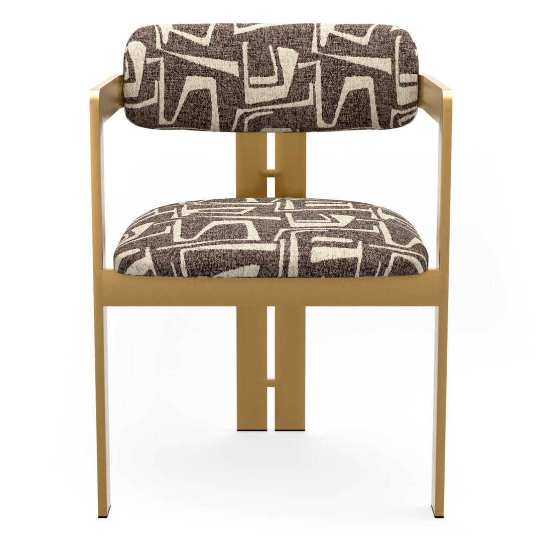 Dining Chair Donato Brushed Brass Finish Davenport Dark Brown Chairs Eichholtz