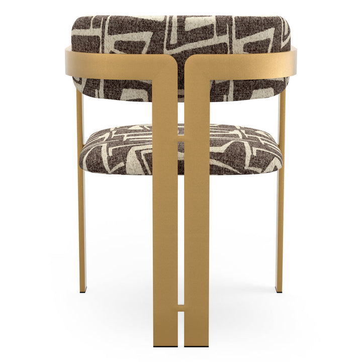 Dining Chair Donato Brushed Brass Finish Davenport Dark Brown Chairs Eichholtz