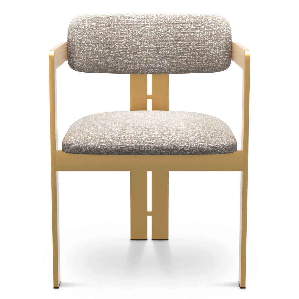 Dining Chair Donato Brushed Brass Finish Montclair Silver Eichholtz