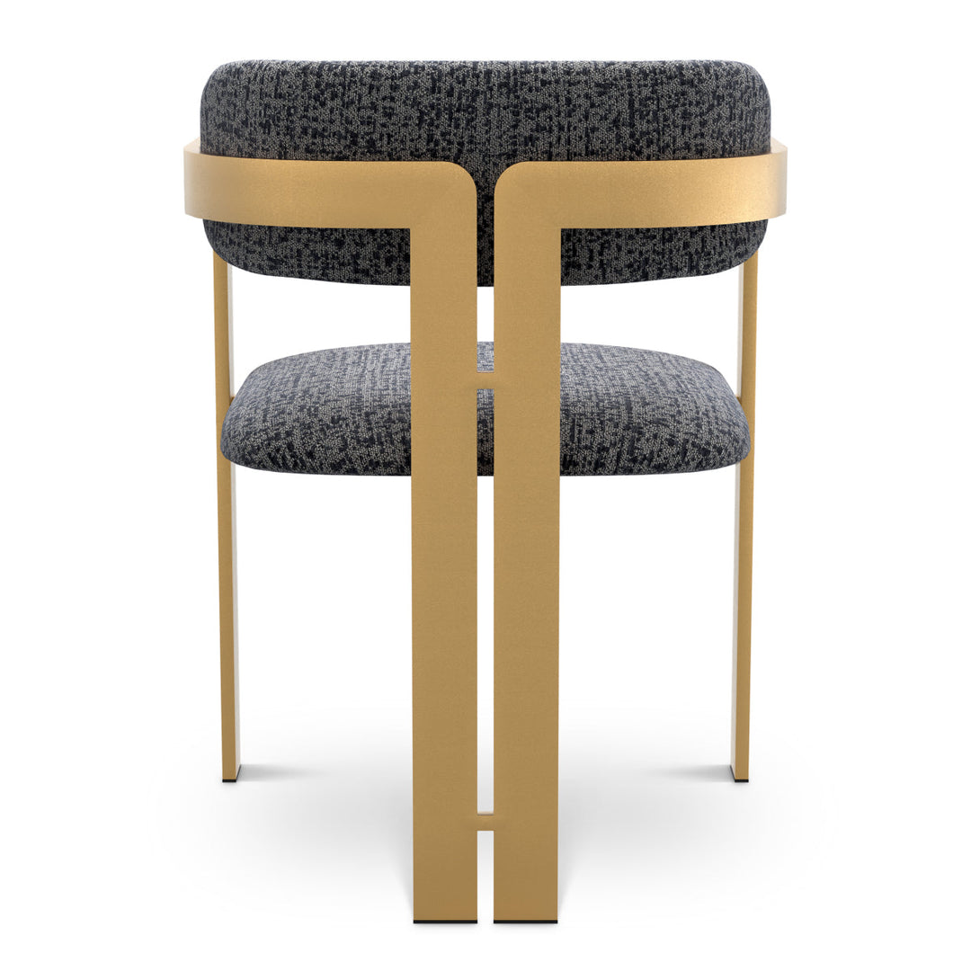Dining Chair Donato Brushed Brass Finish Montclair Blue Chairs Eichholtz