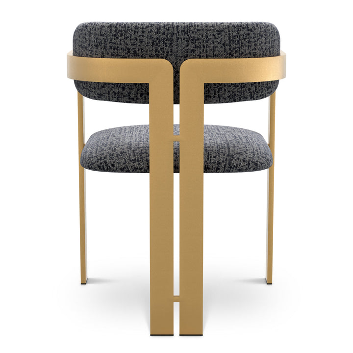 Dining Chair Donato Brushed Brass Finish Montclair Blue Chairs Eichholtz