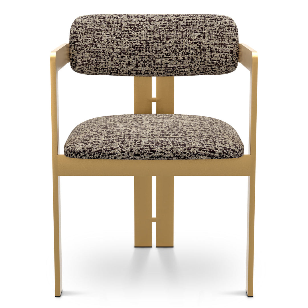 Dining Chair Donato Brushed Brass Finish Montclair Dark Brown Chairs Eichholtz