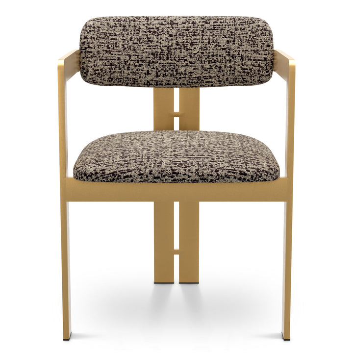 Dining Chair Donato Brushed Brass Finish Montclair Dark Brown Chairs Eichholtz
