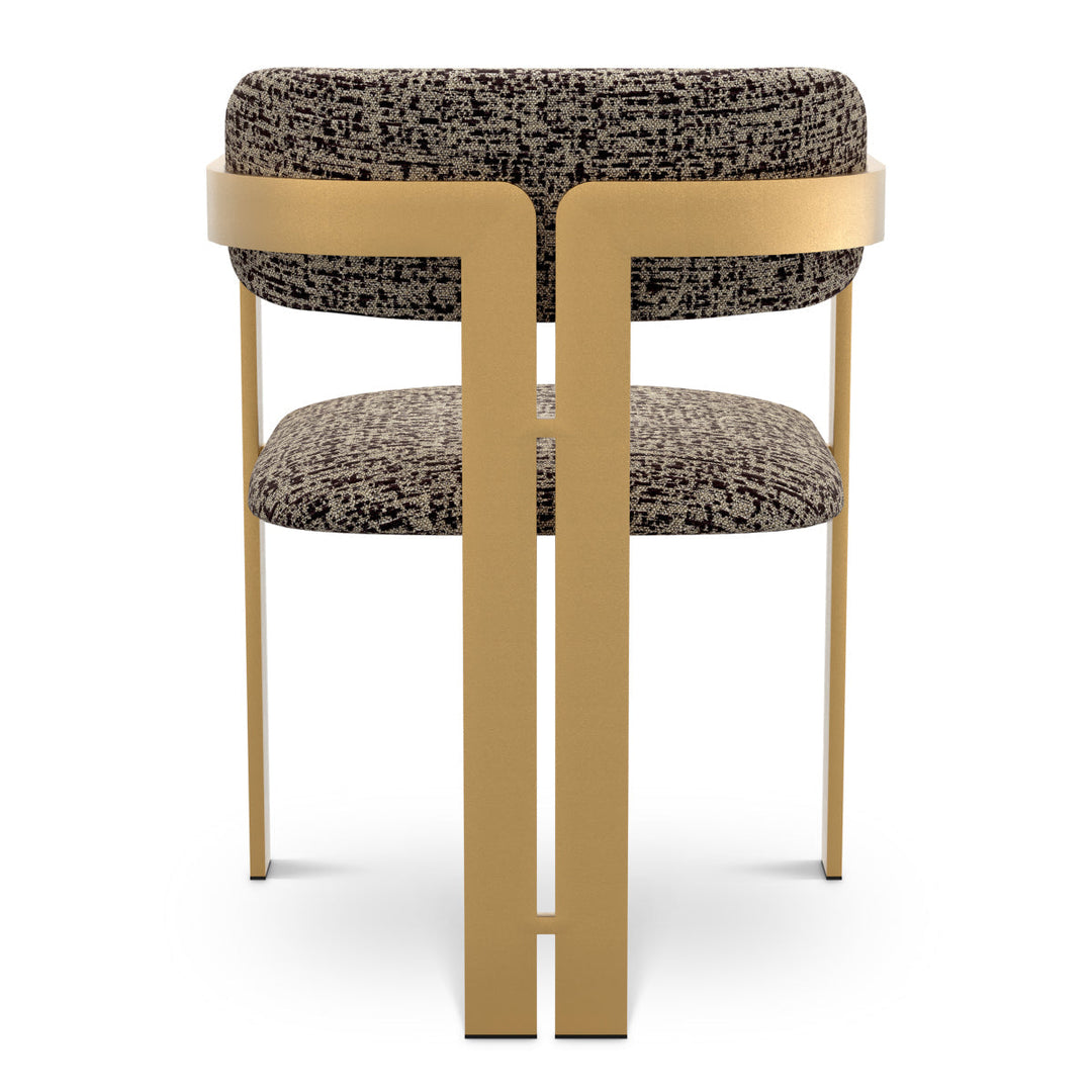 Dining Chair Donato Brushed Brass Finish Montclair Dark Brown Chairs Eichholtz