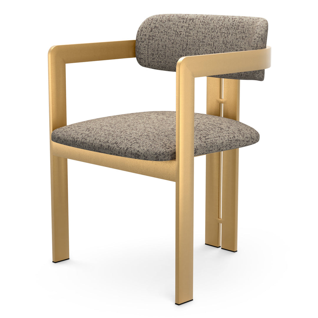 Dining Chair Donato Brushed Brass Finish Montclair Warm Grey Chairs Eichholtz
