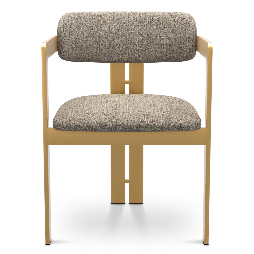 Dining Chair Donato Brushed Brass Finish Montclair Warm Grey Chairs Eichholtz