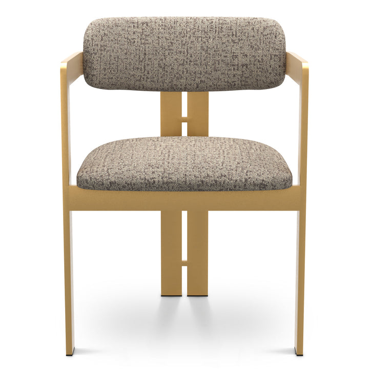 Dining Chair Donato Brushed Brass Finish Montclair Warm Grey Chairs Eichholtz