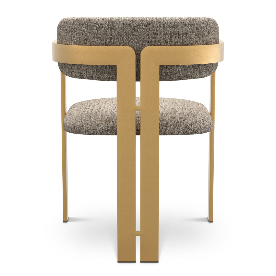 Dining Chair Donato Brushed Brass Finish Montclair Warm Grey Chairs Eichholtz