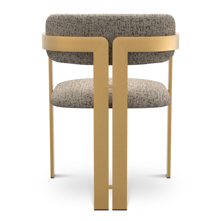 Dining Chair Donato Brushed Brass Finish Montclair Warm Grey Chairs Eichholtz