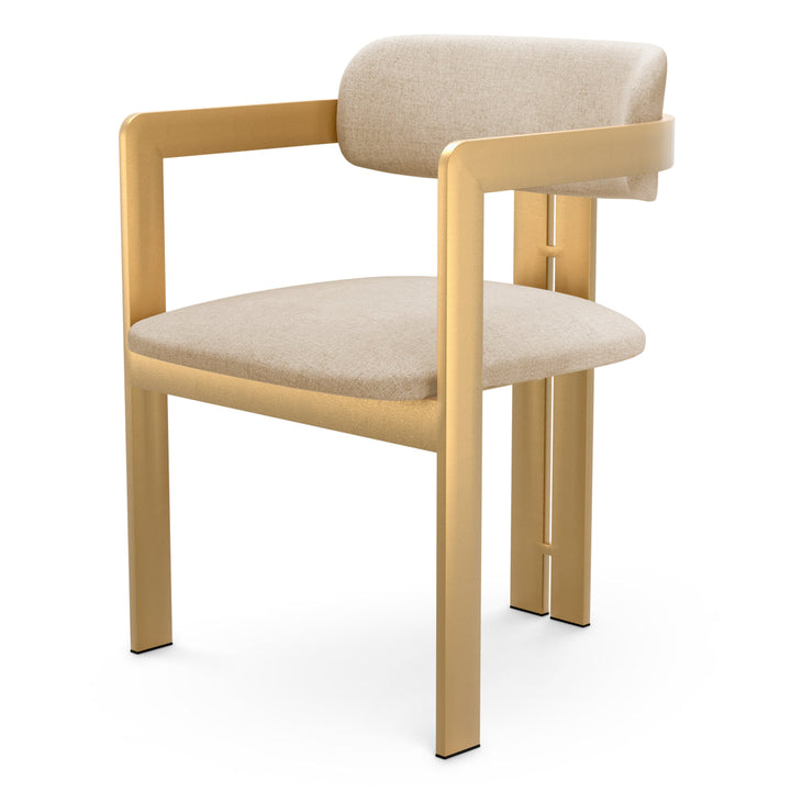 Dining Chair Donato Brushed Brass Finish Hastings Beige Chairs Eichholtz