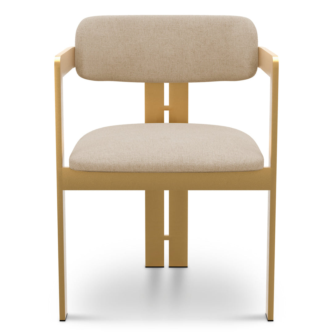 Dining Chair Donato Brushed Brass Finish Hastings Beige Chairs Eichholtz