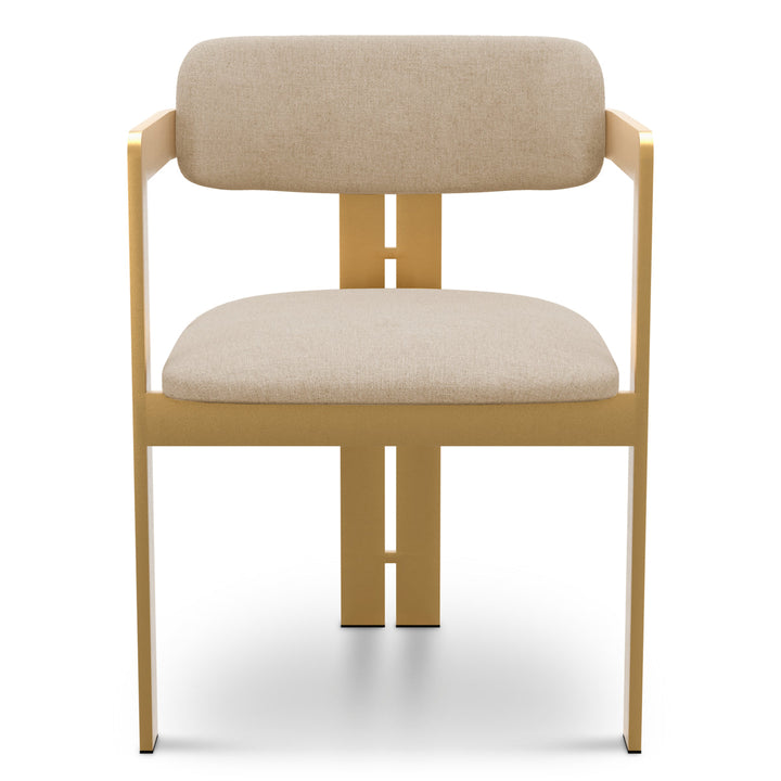 Dining Chair Donato Brushed Brass Finish Hastings Beige Chairs Eichholtz