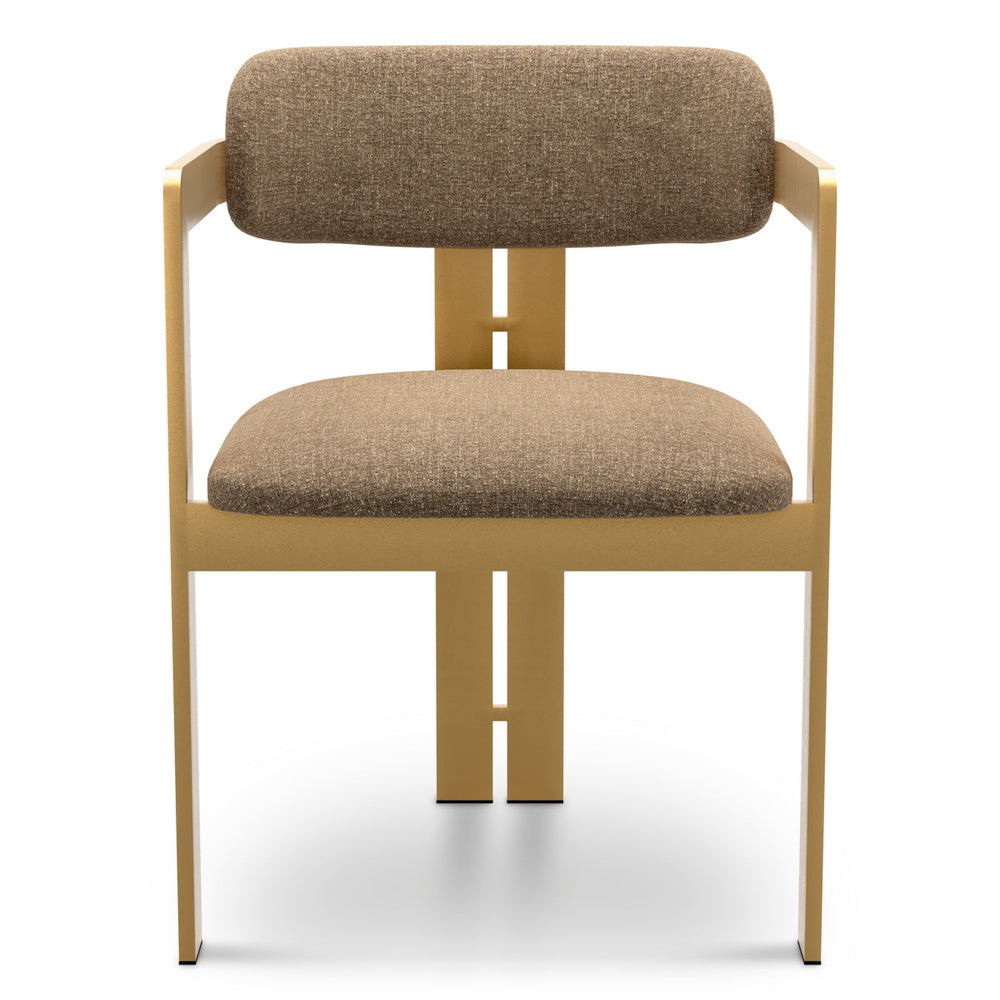 Dining Chair Donato Brushed Brass Finish Hastings Brown Chairs Eichholtz
