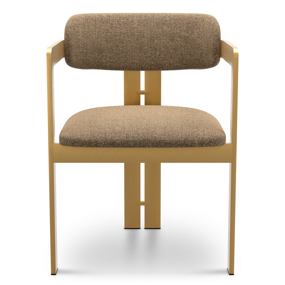 Dining Chair Donato Brushed Brass Finish Hastings Brown Chairs Eichholtz