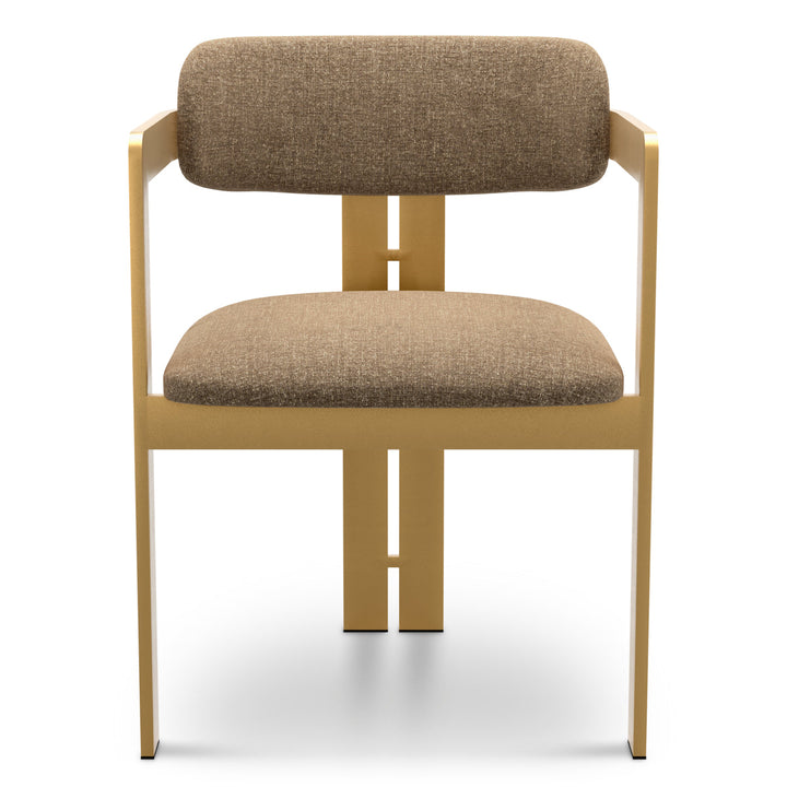 Dining Chair Donato Brushed Brass Finish Hastings Brown Chairs Eichholtz
