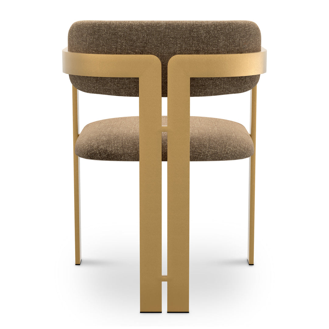 Dining Chair Donato Brushed Brass Finish Hastings Brown Chairs Eichholtz