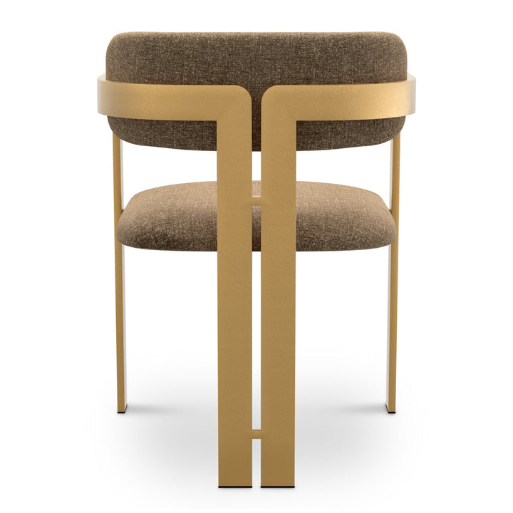 Dining Chair Donato Brushed Brass Finish Hastings Brown Chairs Eichholtz