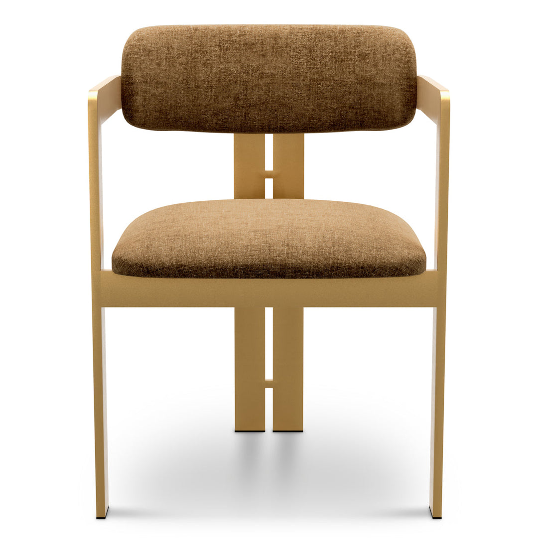 Dining Chair Donato Brushed Brass Finish Hastings Camel Chairs Eichholtz