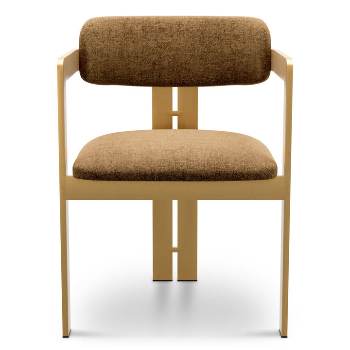 Dining Chair Donato Brushed Brass Finish Hastings Camel Chairs Eichholtz