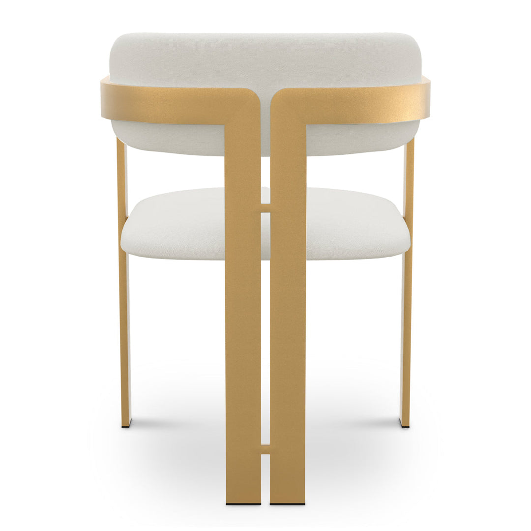 Dining Chair Donato Brushed Brass Finish Muslin White Chairs Eichholtz