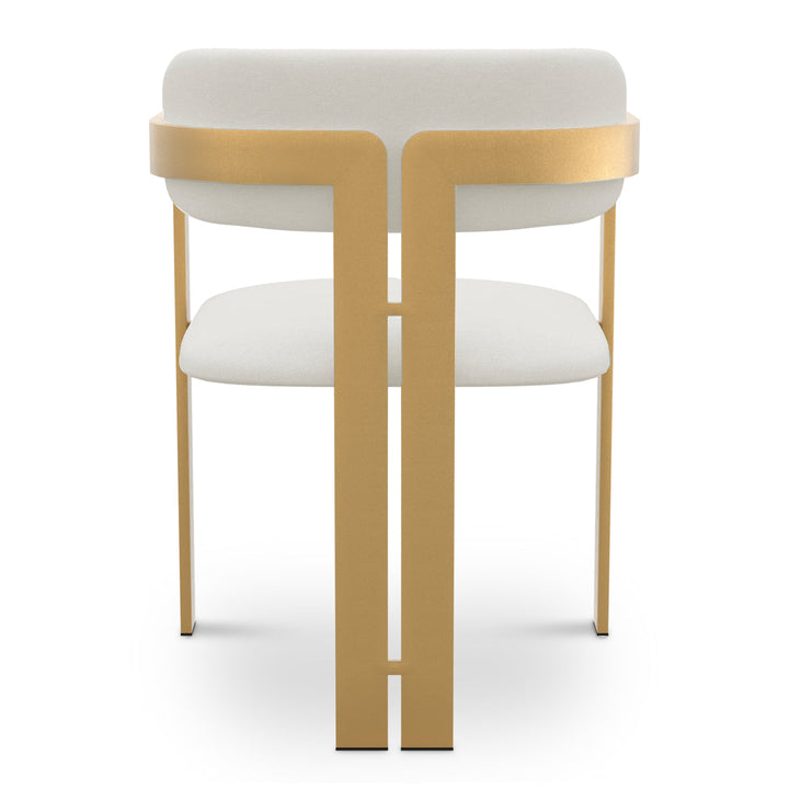 Dining Chair Donato Brushed Brass Finish Muslin White Chairs Eichholtz