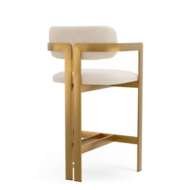 Counter Stool Donato Brushed Brass Finish Stratfort Pearl Chairs Eichholtz
