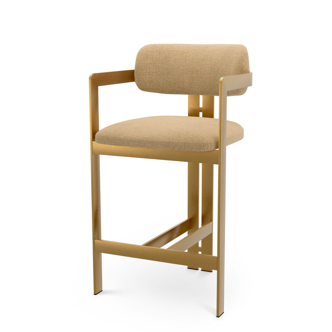 Counter Stool Donato Brushed Brass Finish Stratfort Honey Eichholtz