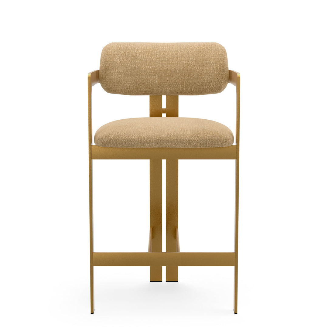 Counter Stool Donato Brushed Brass Finish Stratfort Honey Chairs Eichholtz