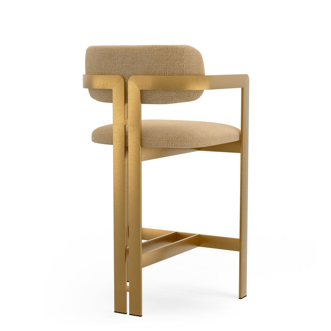 Counter Stool Donato Brushed Brass Finish Stratfort Honey Chairs Eichholtz