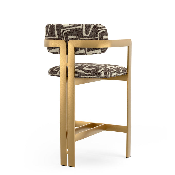 Counter Stool Donato Brushed Brass Finish Davenport Dark Brown Chairs Eichholtz