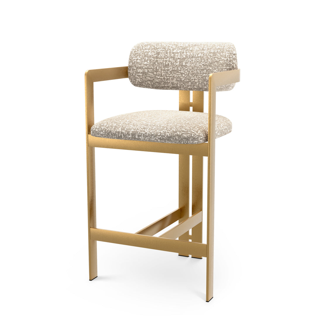 Counter Stool Donato Brushed Brass Finish Montclair Sliver Eichholtz