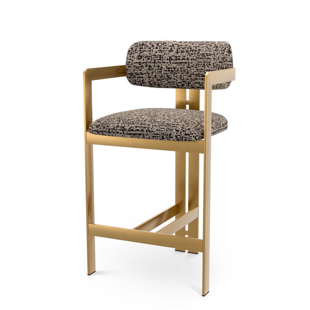 Counter Stool Donato Brushed Brass Finish Montclair Dark Brown Chairs Eichholtz