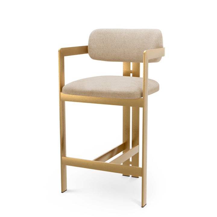 Counter Stool Donato Brushed Brass Finish Hastings Beige Chairs Eichholtz