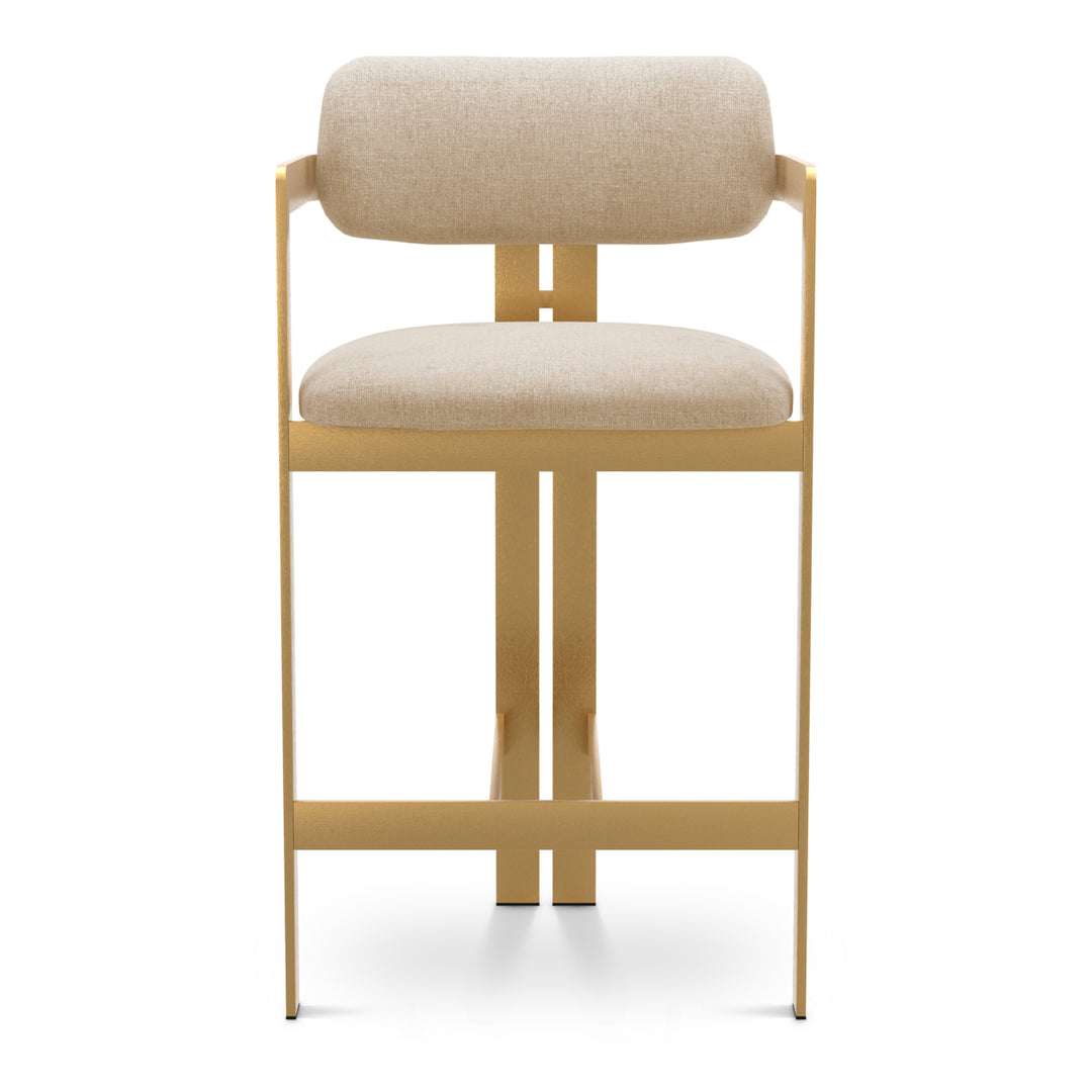 Counter Stool Donato Brushed Brass Finish Hastings Beige Chairs Eichholtz