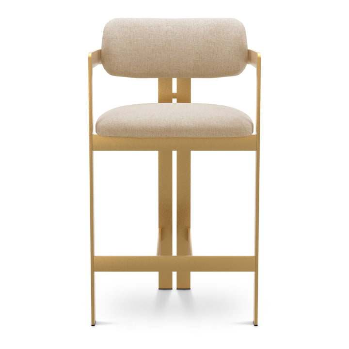Counter Stool Donato Brushed Brass Finish Hastings Beige Chairs Eichholtz