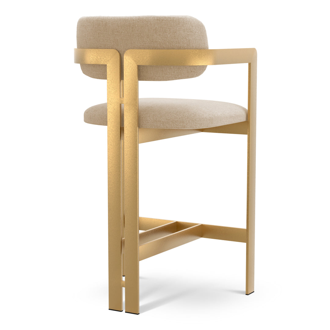 Counter Stool Donato Brushed Brass Finish Hastings Beige Chairs Eichholtz