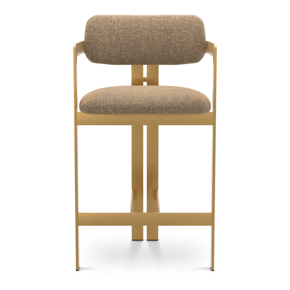 Counter Stool Donato Brushed Brass Finish Hastings Brown Chairs Eichholtz