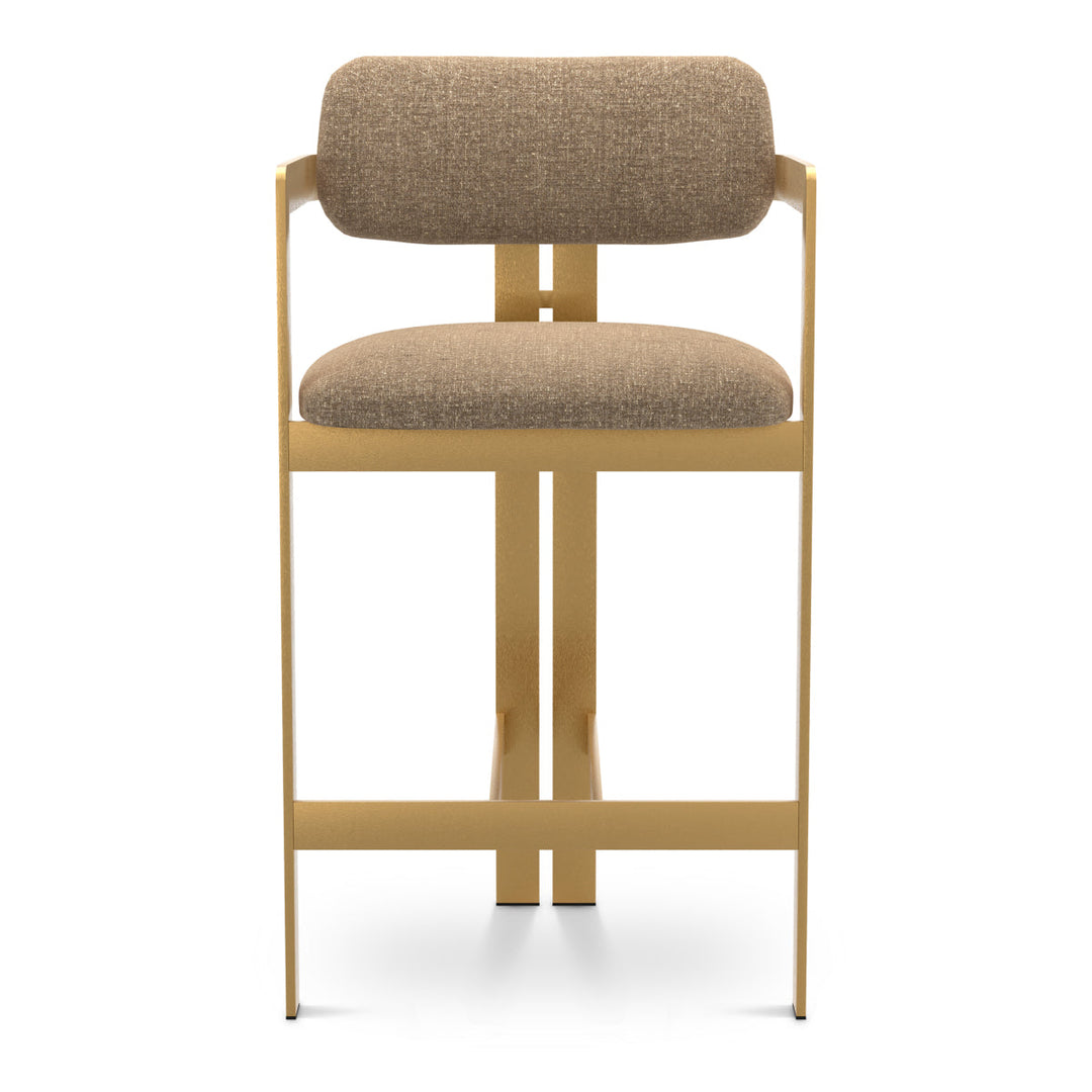 Counter Stool Donato Brushed Brass Finish Hastings Brown Chairs Eichholtz