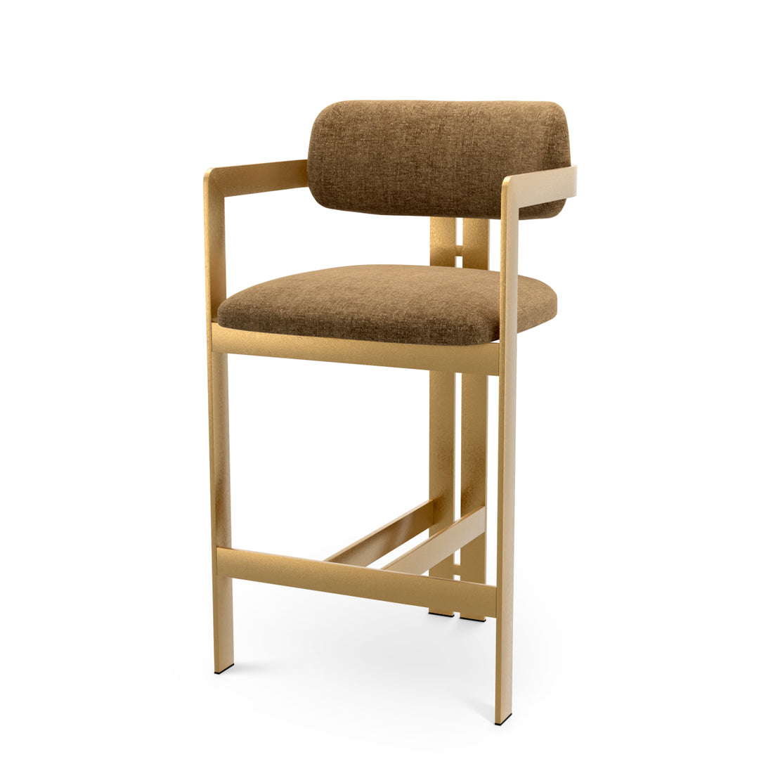 Counter Stool Donato Brushed Brass Finish Hastings Camel Eichholtz