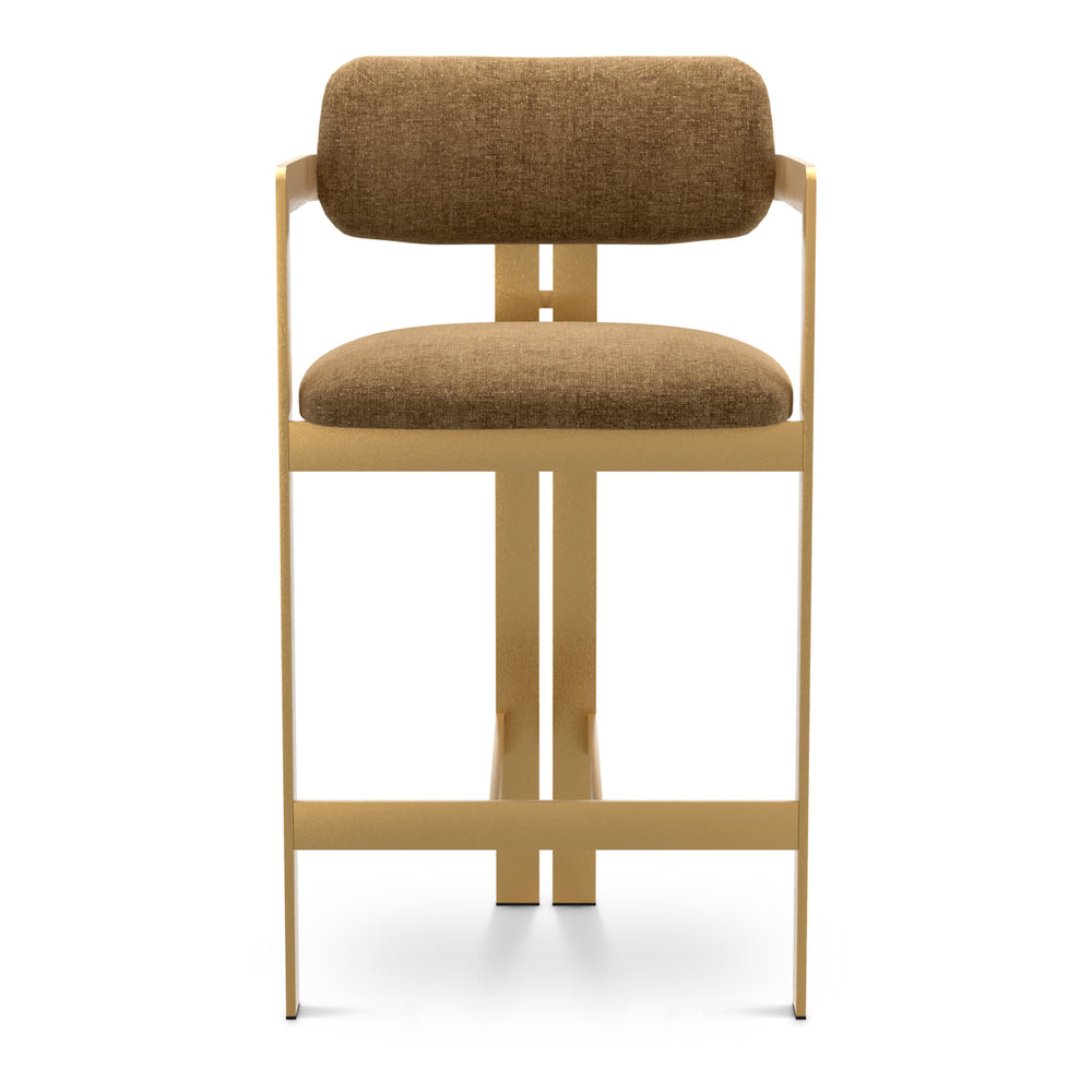 Counter Stool Donato Brushed Brass Finish Hastings Camel Eichholtz
