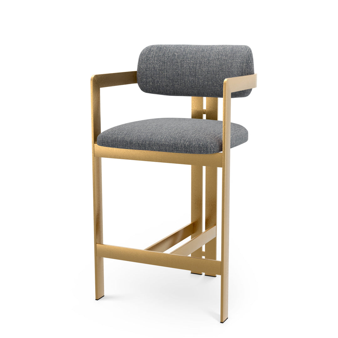 Counter Stool Donato Brushed Brass Finish Hastings Light Blue Chairs Eichholtz