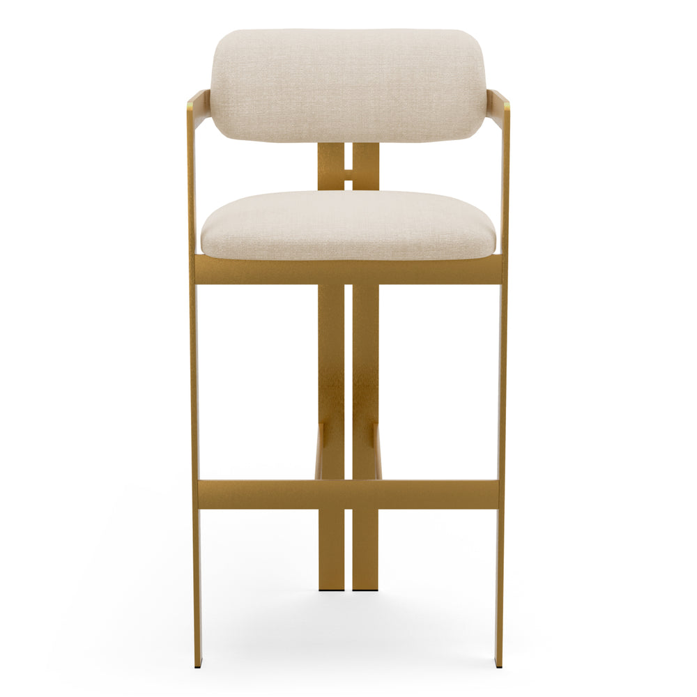 Bar Stool Donato Brushed Brass Finish Stratfort Pearl Eichholtz