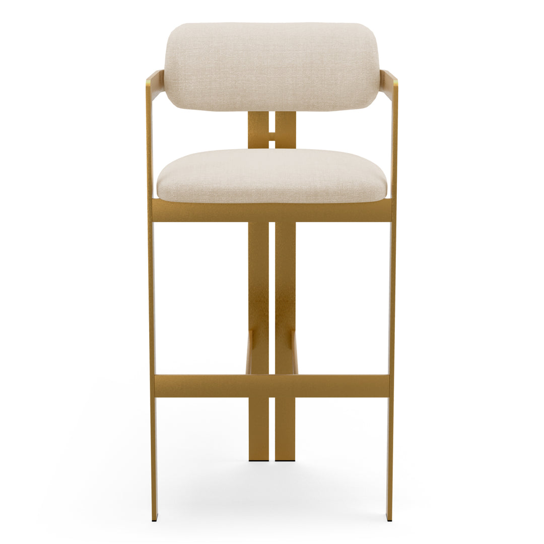 Bar Stool Donato Brushed Brass Finish Stratfort Pearl Chairs Eichholtz