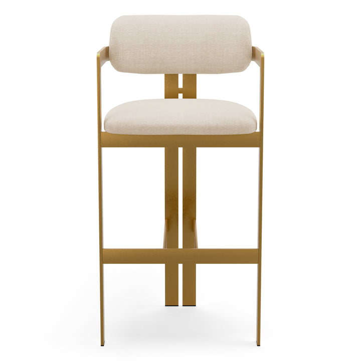 Bar Stool Donato Brushed Brass Finish Stratfort Pearl Chairs Eichholtz