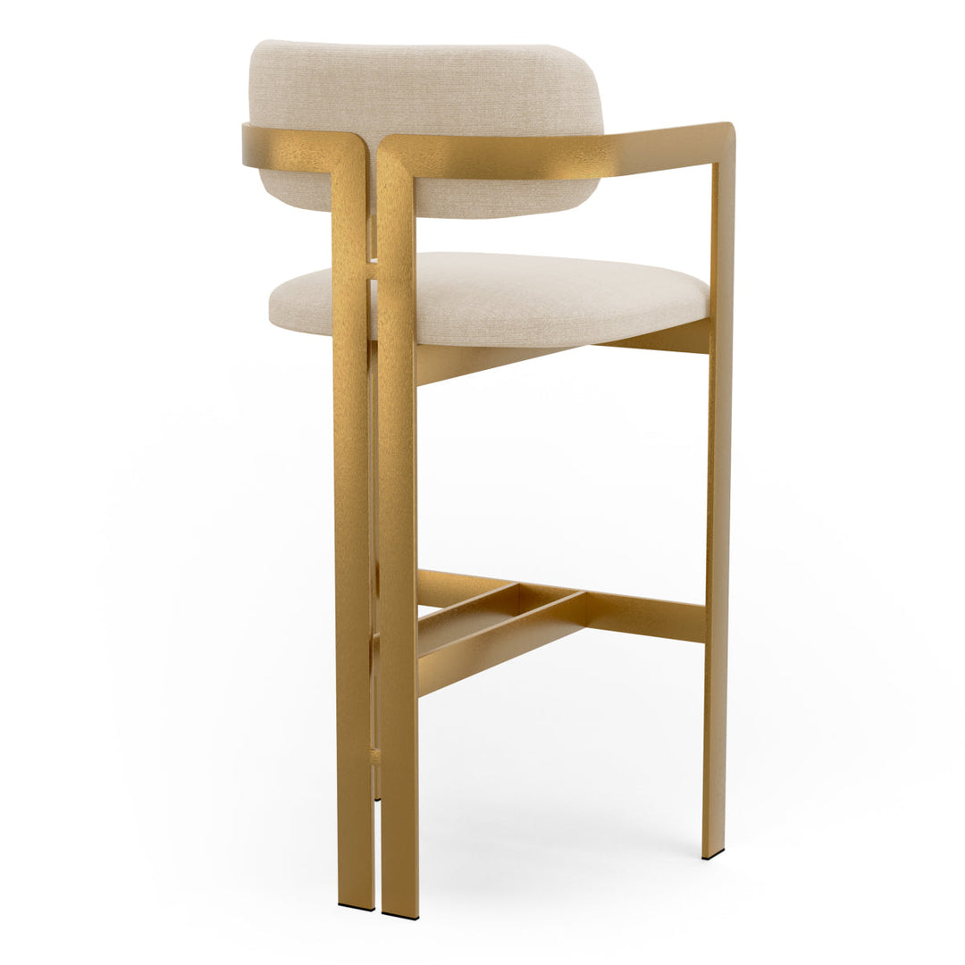 Bar Stool Donato Brushed Brass Finish Stratfort Pearl Chairs Eichholtz