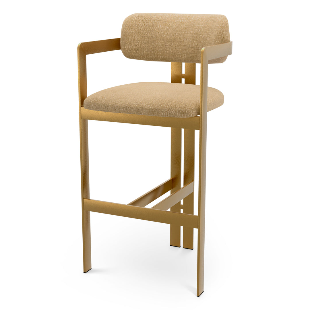 Bar Stool Donato Brushed Brass Finish Stratfort Honey Eichholtz